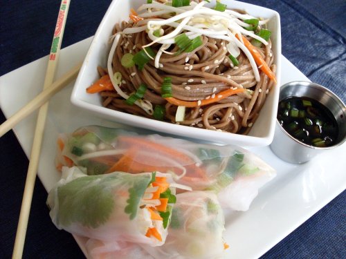 soba noodles w peanut sauce