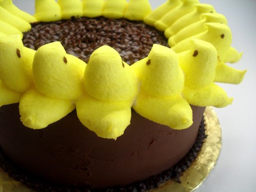 sunflower peeps cake