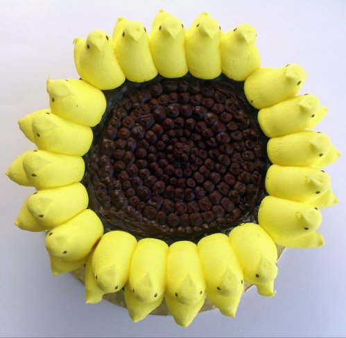 sunflower peeps cake