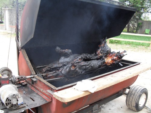 pig on the spit