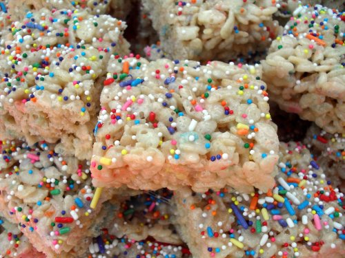 cake batter crispy treats