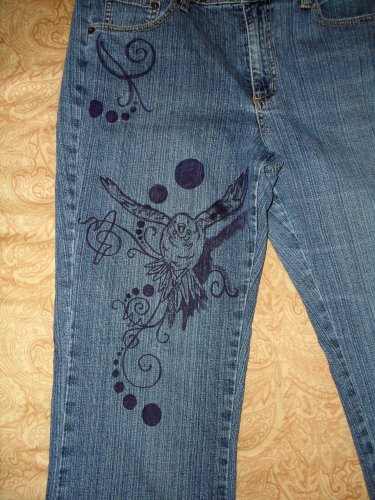 ink stain turned into art on jeans