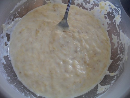 liquid ingredients for blueberry muffins