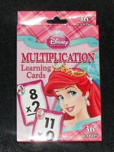 Disney princess multiplication learning cards