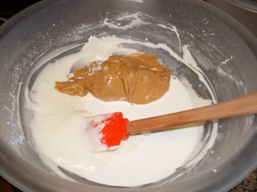 peanut butter filling in progress
