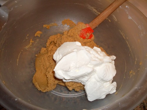 adding 1/3 of the whipped cream