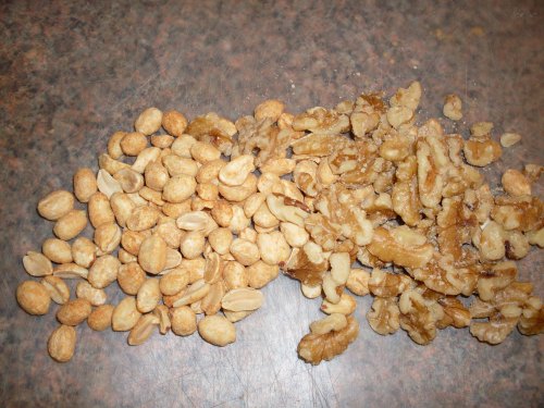 walnuts and salted peanuts