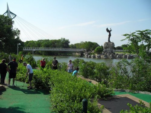Miniature golf by the river