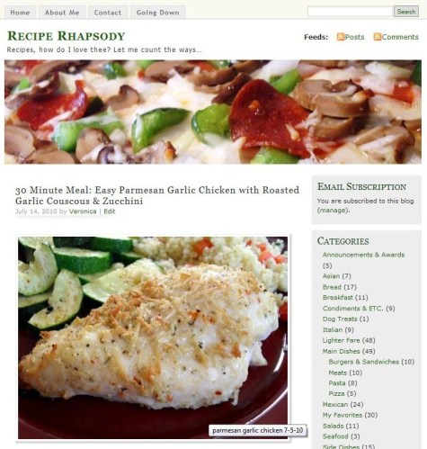 recipe rhapsody homepage