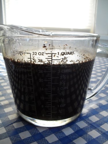 coffee grounds mixed with water