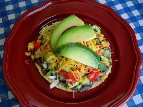 Corn, Avocado, Black Bean Tostada 7-5-11 (2)