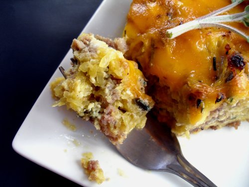 sausage squash pie