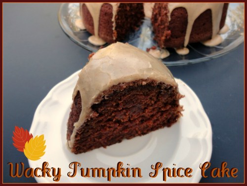 Wacky Pumpkin Spice Cake - no milk, butter or eggs!