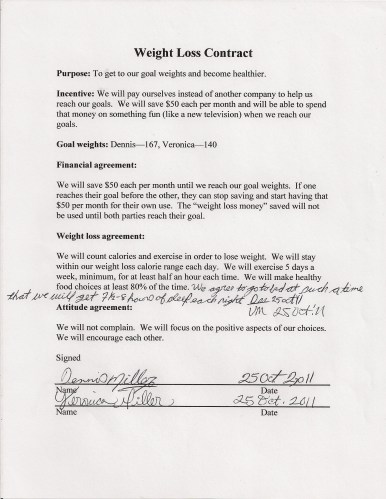 weight loss contract