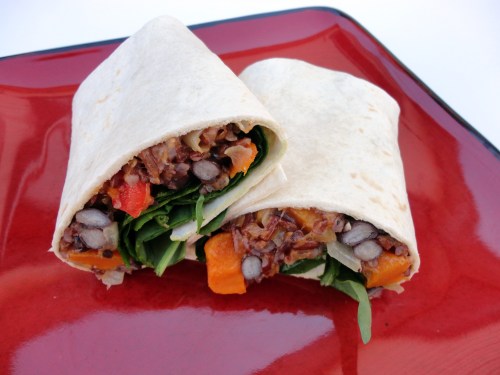 black bean butternut burritos
