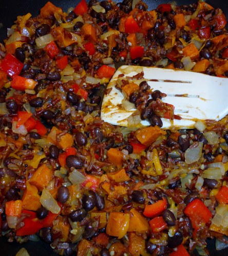 black bean & butternut squash burrito filling