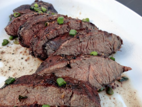 balsamic & garlic glazed flat iron steak