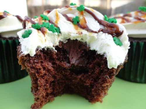 Guiness & Bailey's Chocolate-Caramel Cupcakes