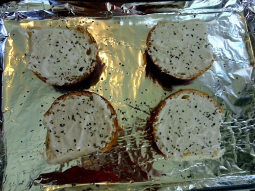 buns with dressing and basil