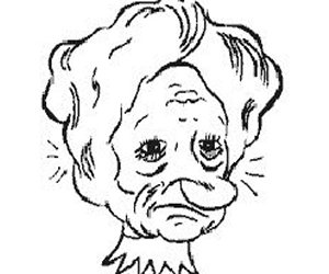 Optical illusion - old woman or pretty girl with crown