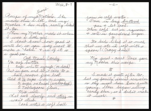 Grandma Joy's Oatmeal Candy Recipe